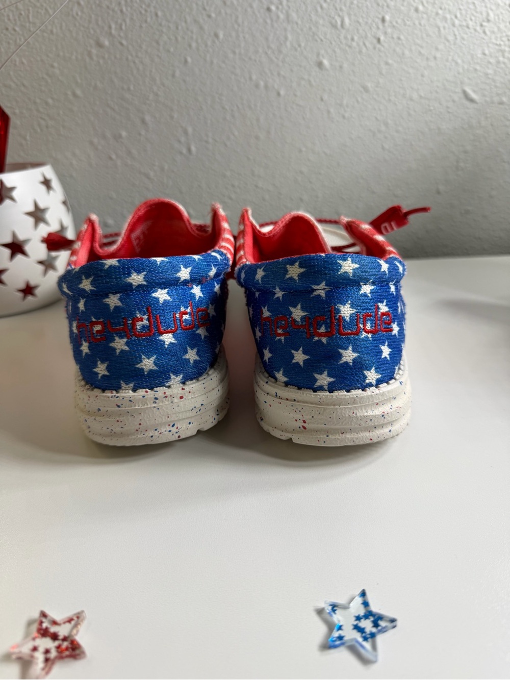 Hey Dude Women's Slip-On Flats - Red, White & Blue Flag Print - Picture 4 of 6